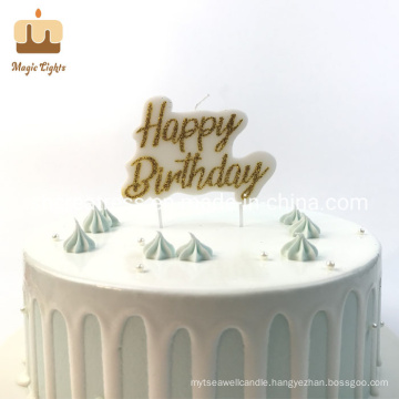 Unique Luxury Gold Happy Birthday Cake Candles for Adults